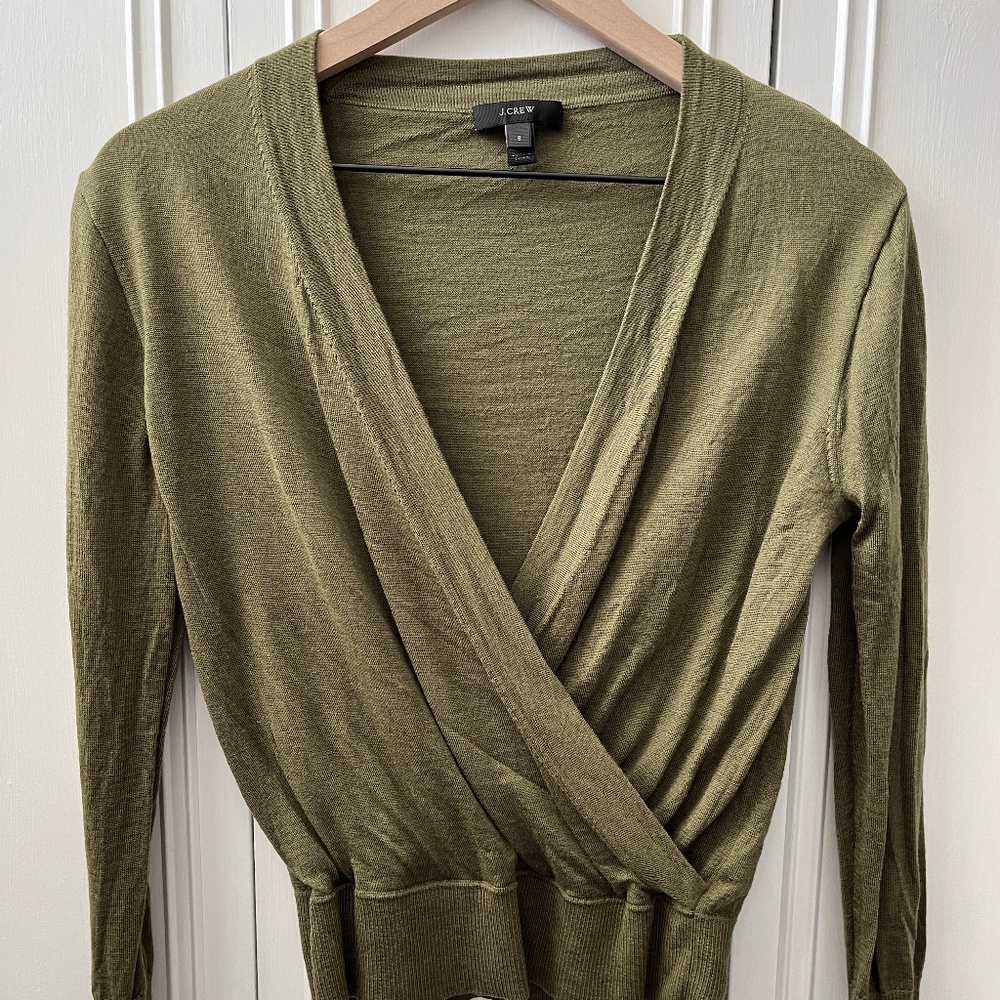 J Crew Marino Wool Wrap Sweater